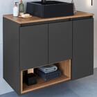 Gabinete Suspenso 80 Cm Com Cuba Preta Bl9220 Faem