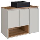 Gabinete Suspenso 80 Cm Com Cuba Preta Bl9220 Faem