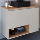 Gabinete Suspenso 80 Cm Com Cuba Preta Bl9220 Faem