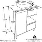 Gabinete Suspenso 80 Cm Cuba Preta Bl2001 Faem