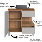 Gabinete Suspenso 80 Cm Cuba Preta Bl2001 Faem