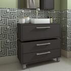 Gabinete Suspenso 80cm Alice Grafite Com Balcão Cuba Branca 2