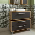 Gabinete Suspenso 80cm Alice Mel Grafite Balcão Cuba Branca 2