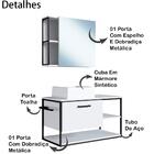 Gabinete Suspenso Banheiro Com Cuba E Espelheira Preto Branco