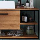 Gabinete Suspenso Banheiro Com Cuba E Espelheira Preto Mell P