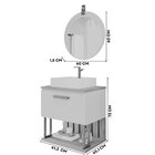 Gabinete Suspenso Banheiro Mari 60cm Com Cuba E Espelheira Lu