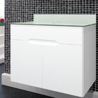 Gabinete Suspenso Banheiro Tampo Em Vidro Treviso Móveis Bona