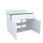 Gabinete Suspenso Banheiro Tampo Em Vidro Treviso Móveis Bona