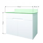 Gabinete Suspenso Banheiro Tampo Em Vidro Treviso Móveis Bona