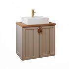 Gabinete Suspenso Com Cuba 60cm Brisa Espresso Móveis Cappucc