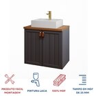 Gabinete Suspenso Com Cuba 60cm Brisa Espresso Móveis Titanium