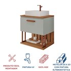 Gabinete Suspenso Com Cuba 60cm Mari Espresso Móveis Pistache