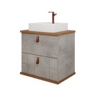 Gabinete Suspenso Com Cuba 60cm Poli Espresso Móveis Cimento