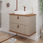 Gabinete Suspenso Com Cuba 80,3cm X 69cm Poli Espresso Móveis