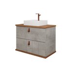 Gabinete Suspenso Com Cuba 80,3cm X 69cm Poli Espresso Móveis