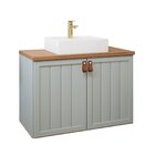 Gabinete Suspenso Com Cuba 80cm Brisa Espresso Móveis Pistache