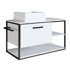 Gabinete Suspenso Com Cuba Angel 1 Pt Preto E Branco 80 Cm
