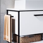 Gabinete Suspenso Com Cuba Angel 1 Pt Preto E Branco 80 Cm