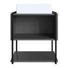 Gabinete Suspenso Com Cuba Angel 1 Pt Preto E Grafite 50 Cm