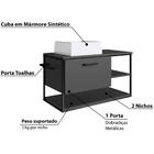 Gabinete Suspenso Com Cuba Angel 1 Pt Preto E Grafite 80 Cm