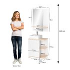 Gabinete Suspenso Com Cuba E Espelheira 60cm Báltico  Cristal