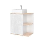 Gabinete Suspenso Com Cuba E Espelheira 60cm Báltico  Cristal