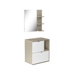 Gabinete Suspenso Com Cuba E Espelheira 60cm Nordic  Branco/a