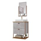 Gabinete Suspenso Com Cuba E Espelheira 60cm Olivia Espresso