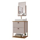 Gabinete Suspenso Com Cuba E Espelheira 60cm Olivia Espresso