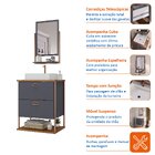 Gabinete Suspenso Com Cuba E Espelheira 60cm Olivia Espresso