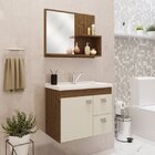 Gabinete Suspenso Com Cuba E Espelheira Isa  Amêndoa/off White