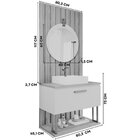 Gabinete Suspenso Com Cuba, Painel Ripado E Espelheira 80cm M