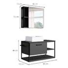 Gabinete Suspenso Com Espelheira E Cuba Angel 2 Pt Preto E Gr