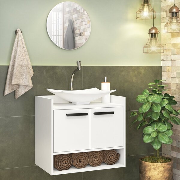 Gabinete Suspenso Com Espelheira Redonda Atenas Fellicci Bran