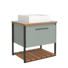 Gabinete Suspenso P/ Banheiro Completo C/ Cuba Espelheira 1 P