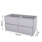 Gabinete Suspenso Para Banheiro 100cm 4 Gavetas Marselha Gran