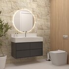 Gabinete Suspenso Para Banheiro 100cm 4 Gavetas Marselha Preto