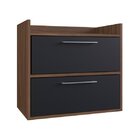 Gabinete Suspenso Para Banheiro 2 Portas Bob  Preto/madeirado