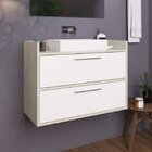 Gabinete Suspenso Para Banheiro 2 Portas Boris  Branco/bege