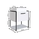 Gabinete Suspenso Para Banheiro 50cm Com Cuba  Preto/branco