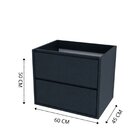 Gabinete Suspenso Para Banheiro 60cm 2 Gavetas Marselha Preto