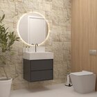 Gabinete Suspenso Para Banheiro 60cm 2 Gavetas Marselha Preto