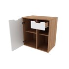 Gabinete Suspenso Para Banheiro 60cm  Amendoa/branco
