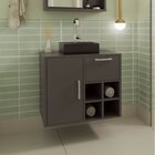 Gabinete Suspenso Para Banheiro 68cm 1 Porta 1 Gaveta E Nicho