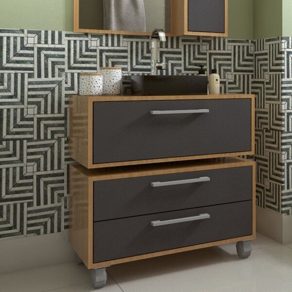 Gabinete Suspenso Para Banheiro 80cm 1 Basculante E Balcão 2