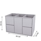 Gabinete Suspenso Para Banheiro 80cm 1 Porta 4 Gavetas Granile