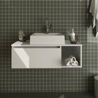 Gabinete Suspenso Para Banheiro 80cm 1 Porta Basculante 1 Nic