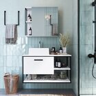 Gabinete Suspenso Para Banheiro 80cm Com Espelheira E Cuba  P