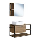 Gabinete Suspenso Para Banheiro 80cm Com Espelheira E Cuba  P