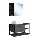 Gabinete Suspenso Para Banheiro 80cm Com Espelheira E Cuba  P